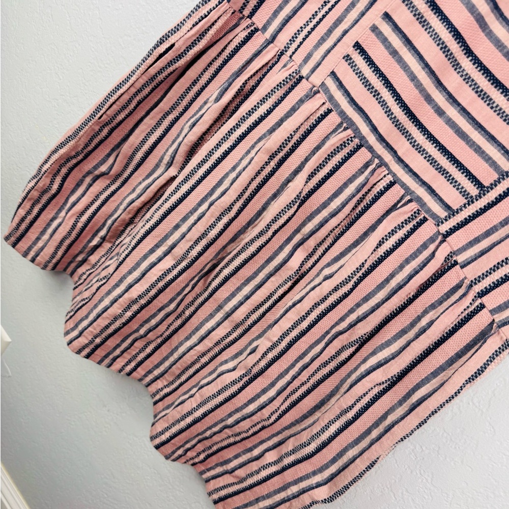 Ace & Jig Striped Short Sleeve Cotton Dress in Blush and Navy - Picture 7 of 9